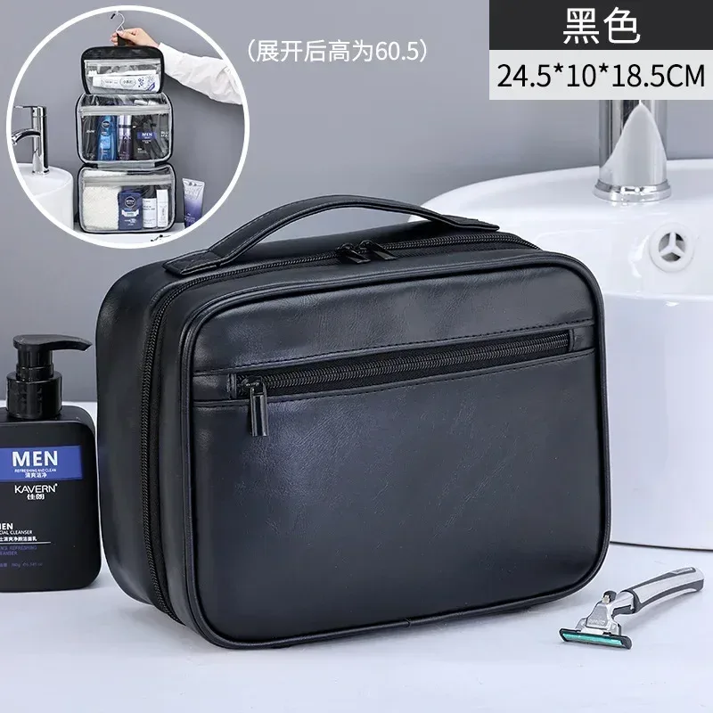 sacs à cosmétiques pour hommes, essentiels de voyage, organisateur de cosmétiques, sac de rangement suspendu pliable, sac de maquillage de luxe transparent et étanche