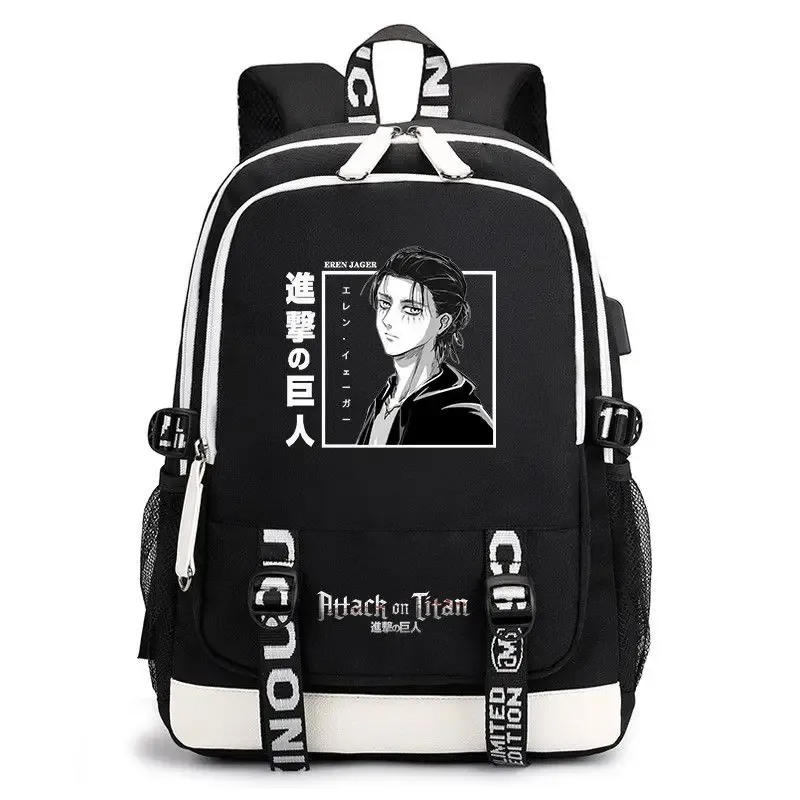 sac à dos anime attack on titan, cartable d'étudiant de grande capacité, léger et durable, peut accueillir un ordinateur de 16 pouces
