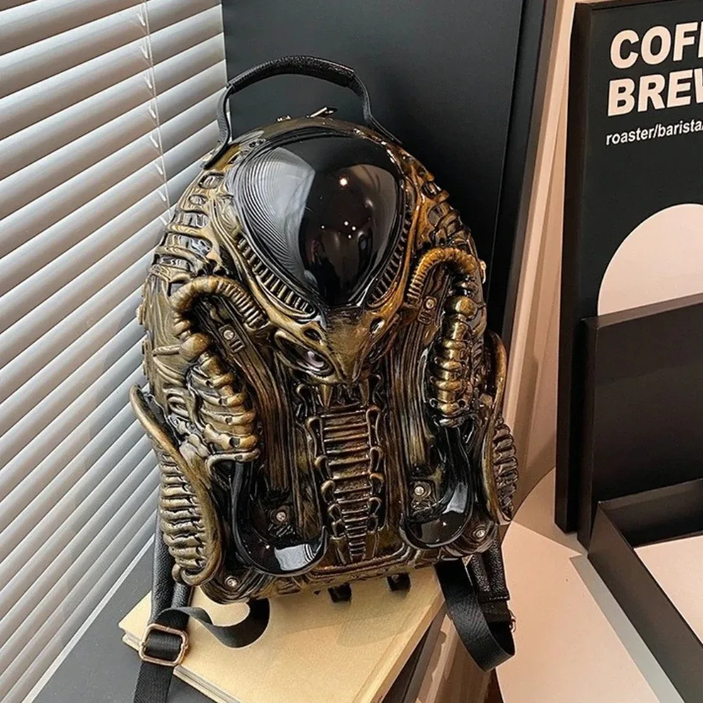 sacs acryliques de créateurs punk super cool sac à dos nouveau élégant créatif 3d alien monster sacs à dos pour unisexe, style plus jeune chaud