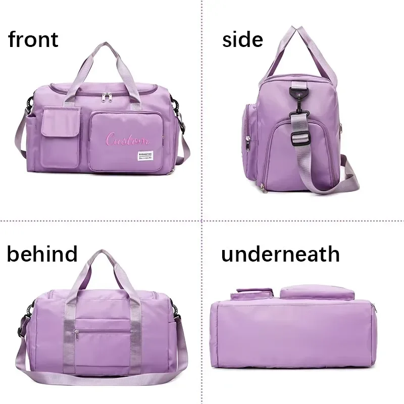 sac à bandoulière personnalisé avec broderie, multi-poches, grande capacité, sac de voyage, sac à bandoulière, adapté aux voyages et aux vacances, sacs de rangement.
