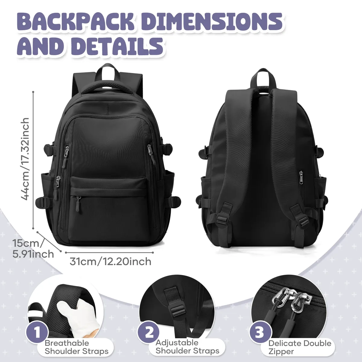 sac à dos grande capacité pour femmes, sac à dos décontracté pour ordinateur portable, sac à dos antivol pour l'école, pour filles et garçons, sac à dos pour filles