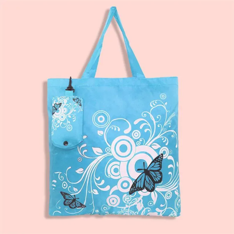 fourre-tout pliant sac à provisions femmes hommes décontracté eco réutilisable fleur papillon pochette épicerie sacs à bandoulière voyage sac à main sacs de shopping