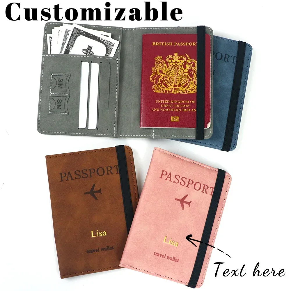 Porte-passeport RFID en cuir PU, porte-cartes, étui de voyage, accessoires essentiels pour les voyages en famille, pour femmes et hommes.