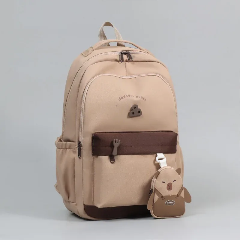 sacs à dos coréens pour adolescentes, look tendance, couleur unie, sacs de voyage grande capacité, sacs d'école