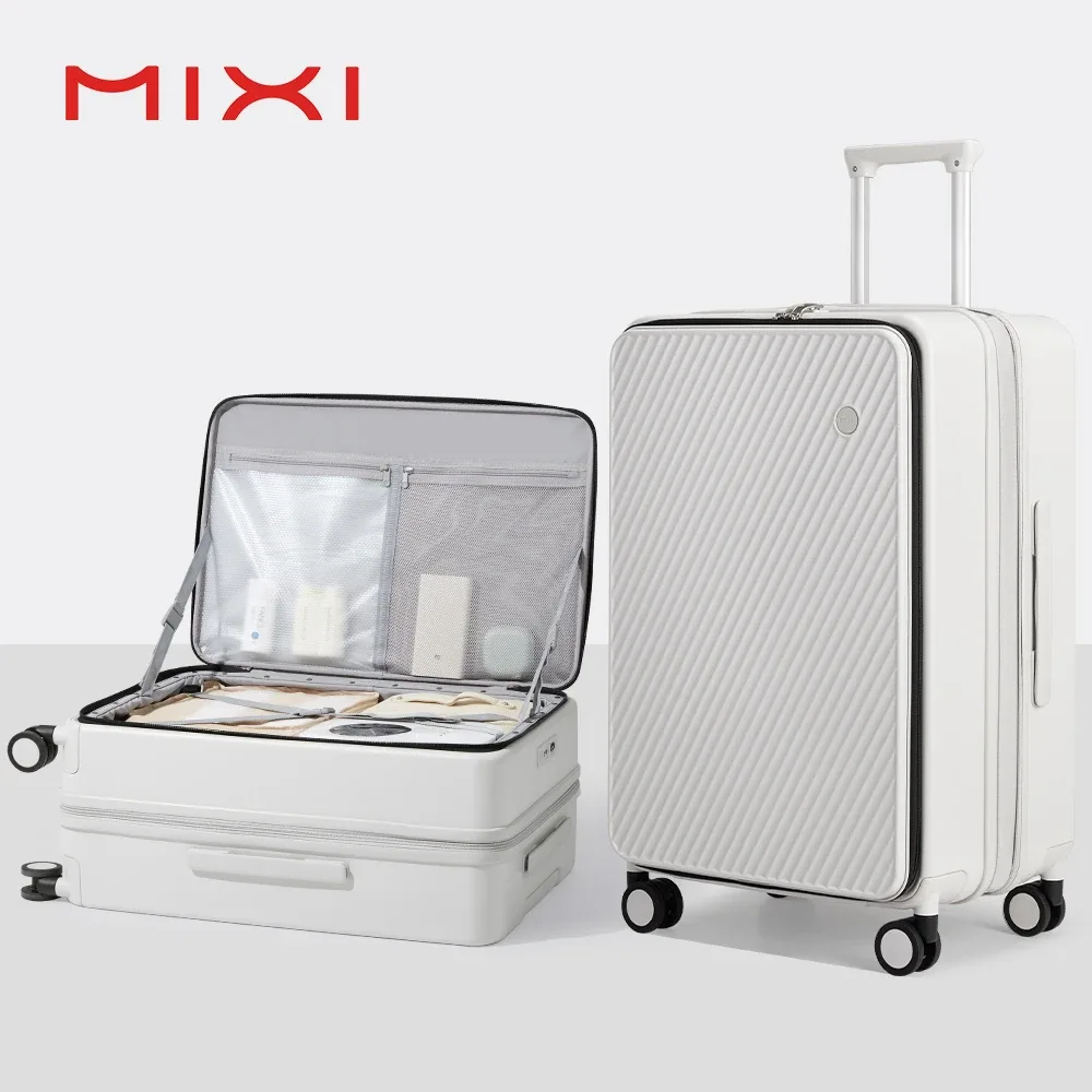 mixi extensible bagage à main pc valise à coque rigide ouverture supérieure valises de voyage roulantes avec r
