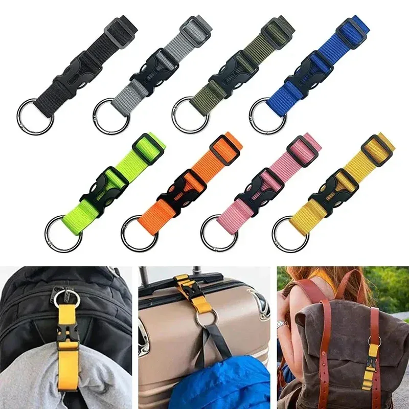 boucle de ceinture à dos multifonctionnelle, 1 pièce, bande de bagage, boucle de suspension pour sac à dos, crochet de valise portable, boucle de suspension