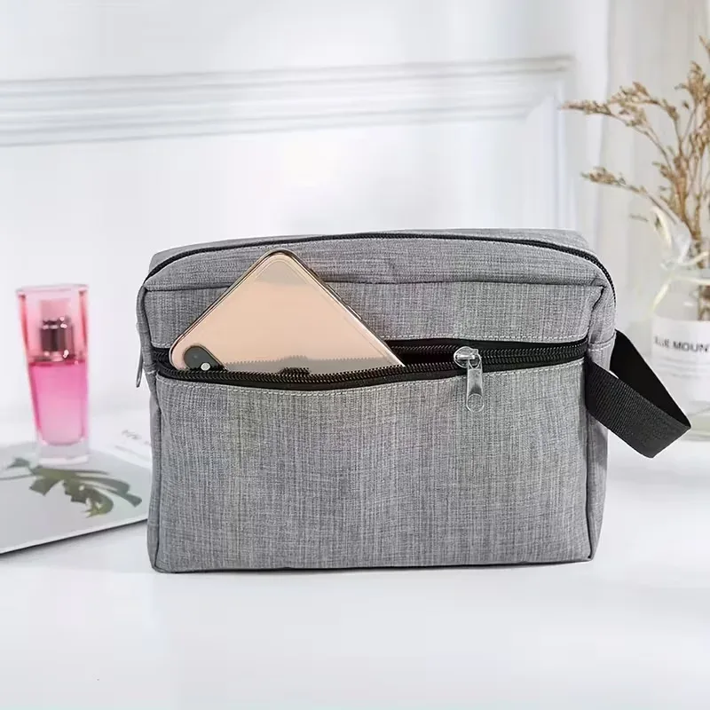 sac de toilette multifonctionnel pour homme, sac de rangement à fermeture éclair de grande capacité, sac de rasage et de cosmétiques portable