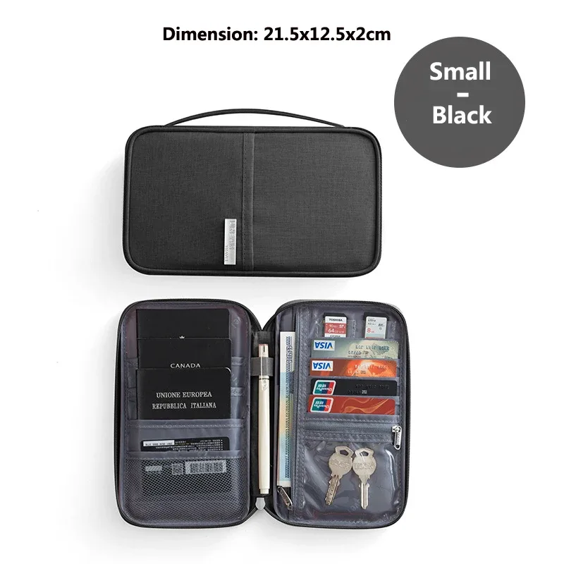 portefeuille de voyage, porte-passeport familial, multi-poches, étui à documents imperméable, organisateur, accessoires de voyage, sac à documents, porte-cartes