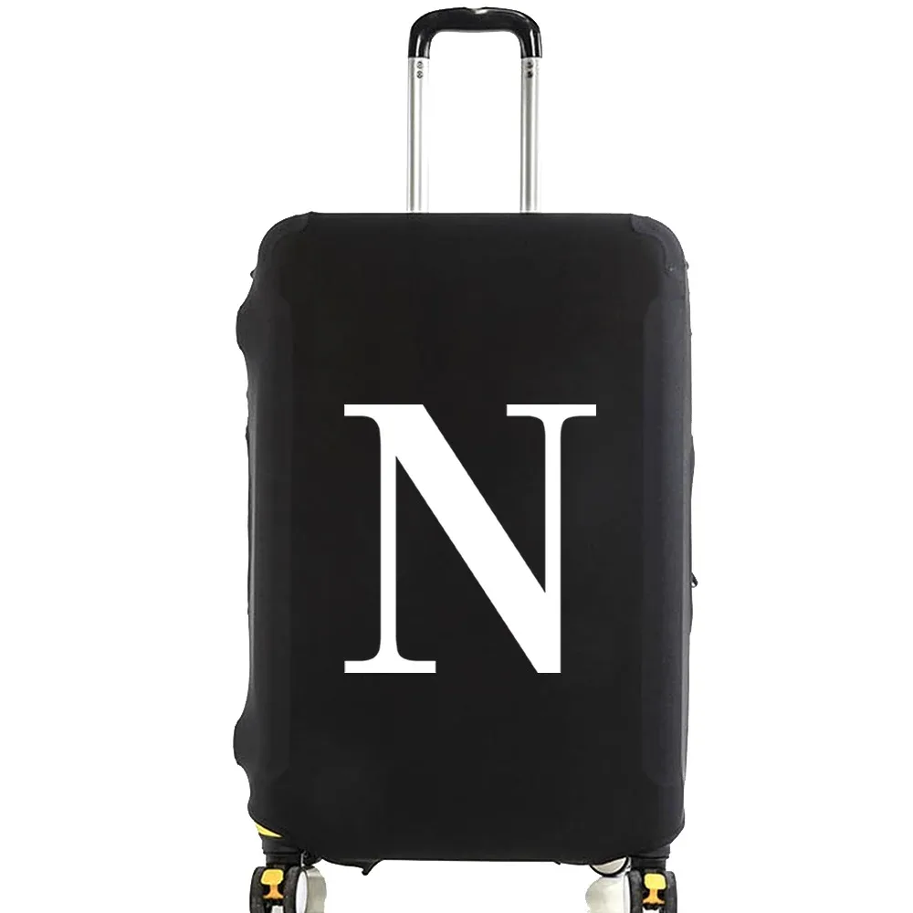 juste de bagage unisexe avec motif de lettre blanche, sacs à poussière élastiques, valise à roulettes, étui à la mode, accessoires de voyage, 18 "-32"