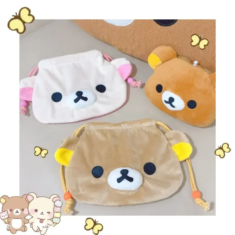 sac de rangement à cordon ours mignon et facile, sac à main de dessin animé pour fille, sac pour appareil phot