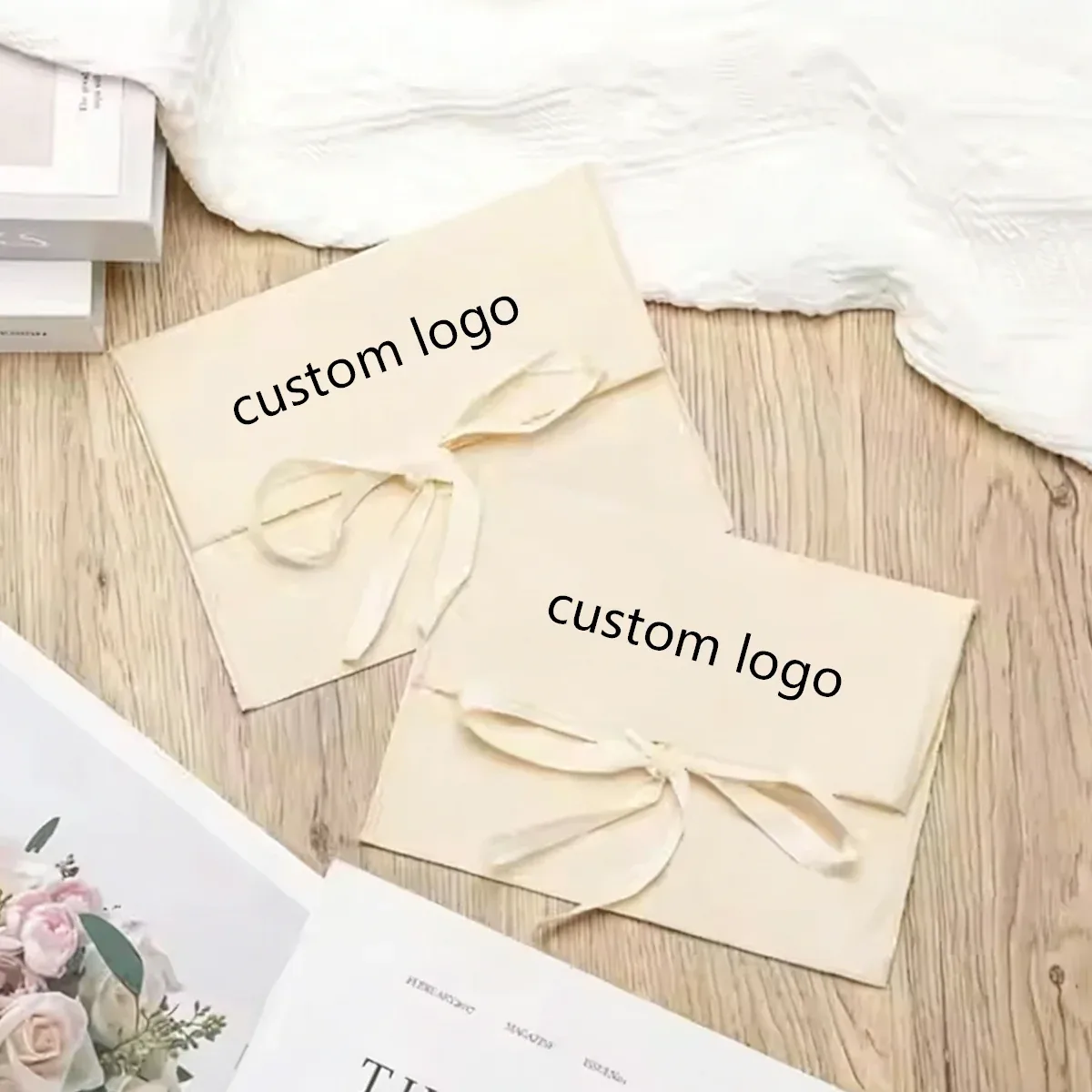 sac à cordon en sergé de coton personnalisé avec logo, sac anti-poussière pour chaussures, lingerie, emballage cadeau, sac de rangement en tissu en gros
