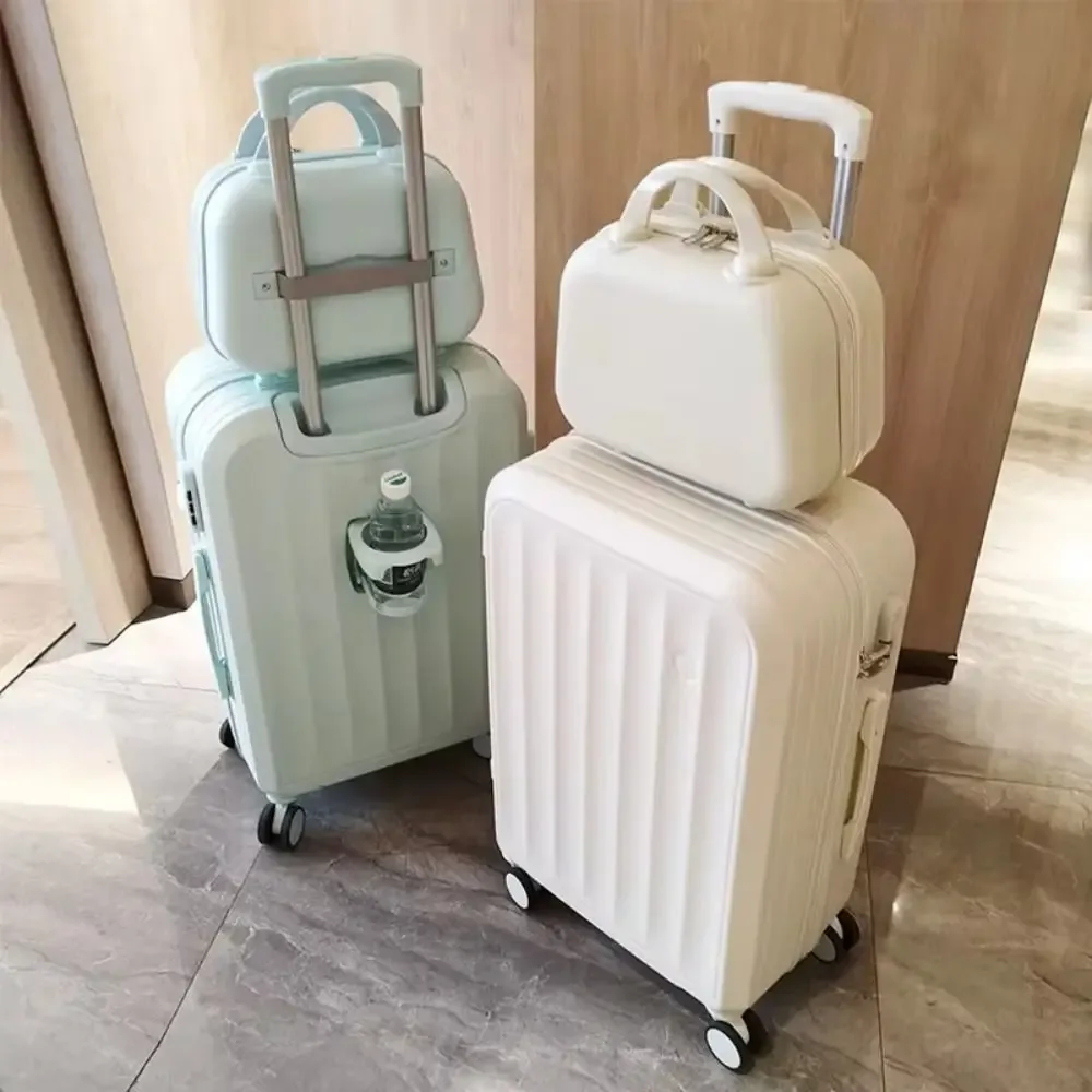 Boîte de rangement pour articles de toilette, valise carrée de couleur unie, fermeture éclair, 14 pouces, trousse de maquillage portable de grande capacité, pour l'extérieur