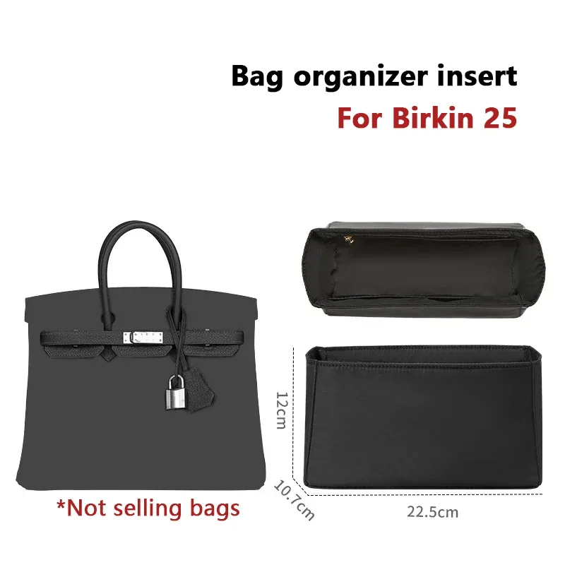 organisateur de sac pour birkin 25 avec support de forme, rangement bien organisé, gain de place, léger et durable, doublure intérieure de sac