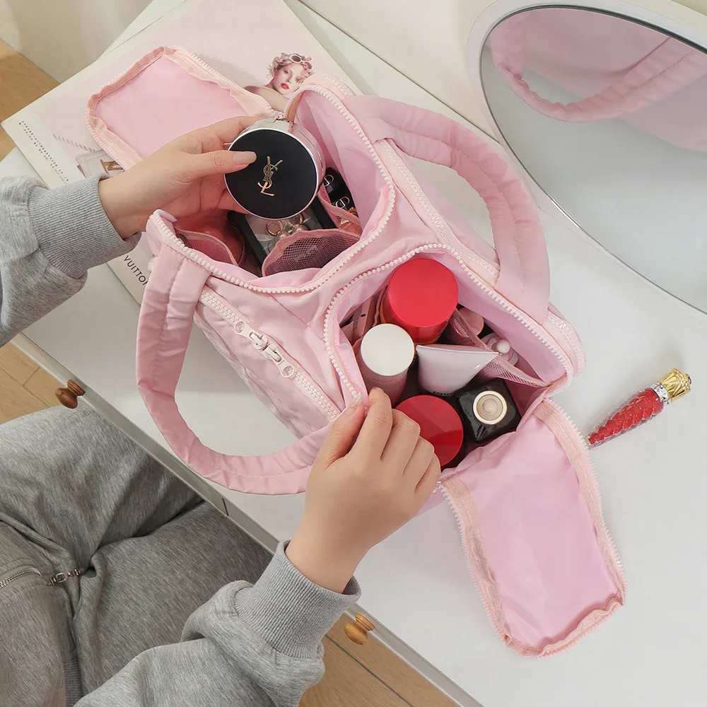 sac de maquillage léger et portable de grande capacité, sac de rangement divers de voyage pour femmes, organisateur de poche, pochette cosmétique, sac de lavage