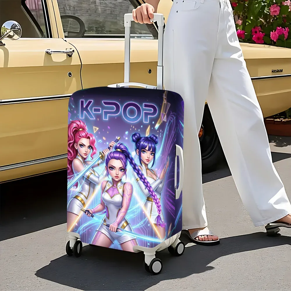 1pc housse de valise k-pop futuristic idol, adaptée aux valises de 18 à 32 pouces ; housse anti-poussière et résistante aux intempéries sur le thème de la science-fiction vibrante