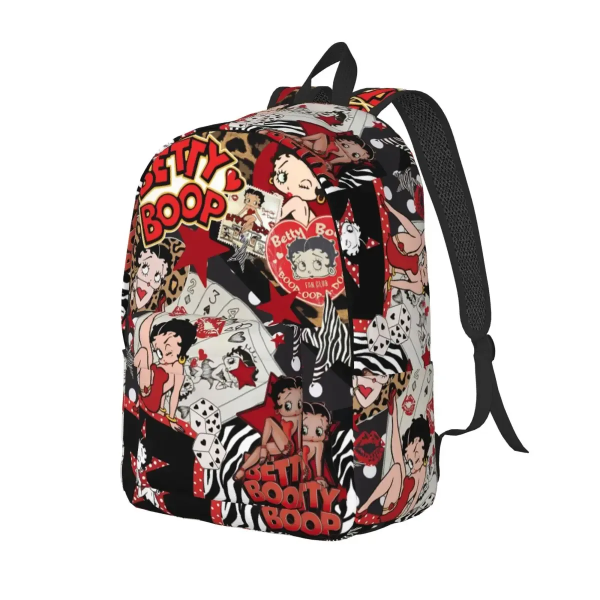 sac à dos b-bettysd cartoon kiss boops pour hommes et femmes, sac à dos décontracté pour le lycée, le travail, le collège, sac à bandoulière, cadeau