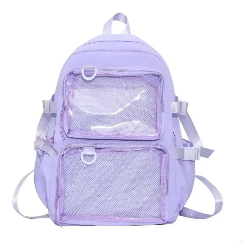 340d étudiant pour collège capacité backpack en nylon itabag itabag transparent poche transparent à badges d'anime