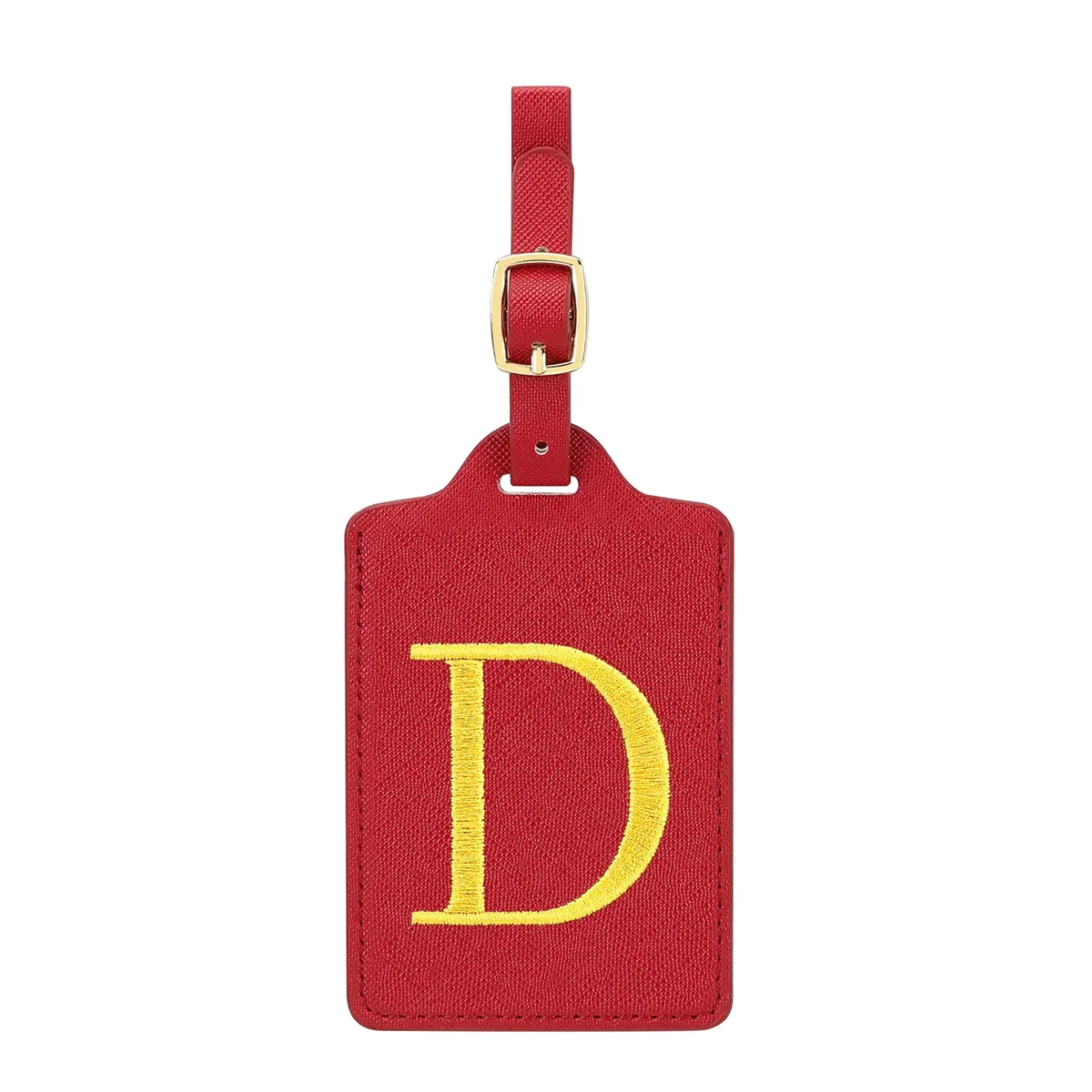 étiquettes de bagage miyin 26 lettres en cuir pu pour valises, protection de la vie privée, accessoires de voyage essentiels, rouge éclatant