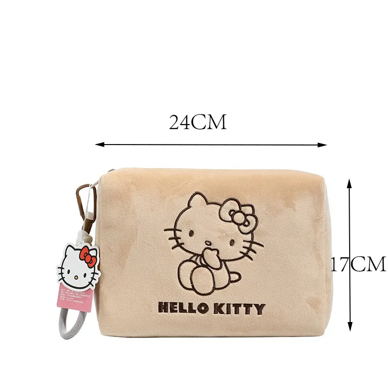 véritable trousse de maquillage hello kitty légère et douce, mignonne, de dessin animé, grande capacité, sac de rangement 3d de qualité supérieure