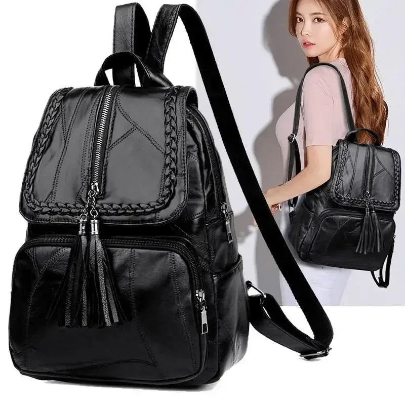 1 pièces femmes sacs à dos en cuir mode épaule femme sac à dos dames voyage Mochilas sacs d'école pour les filles