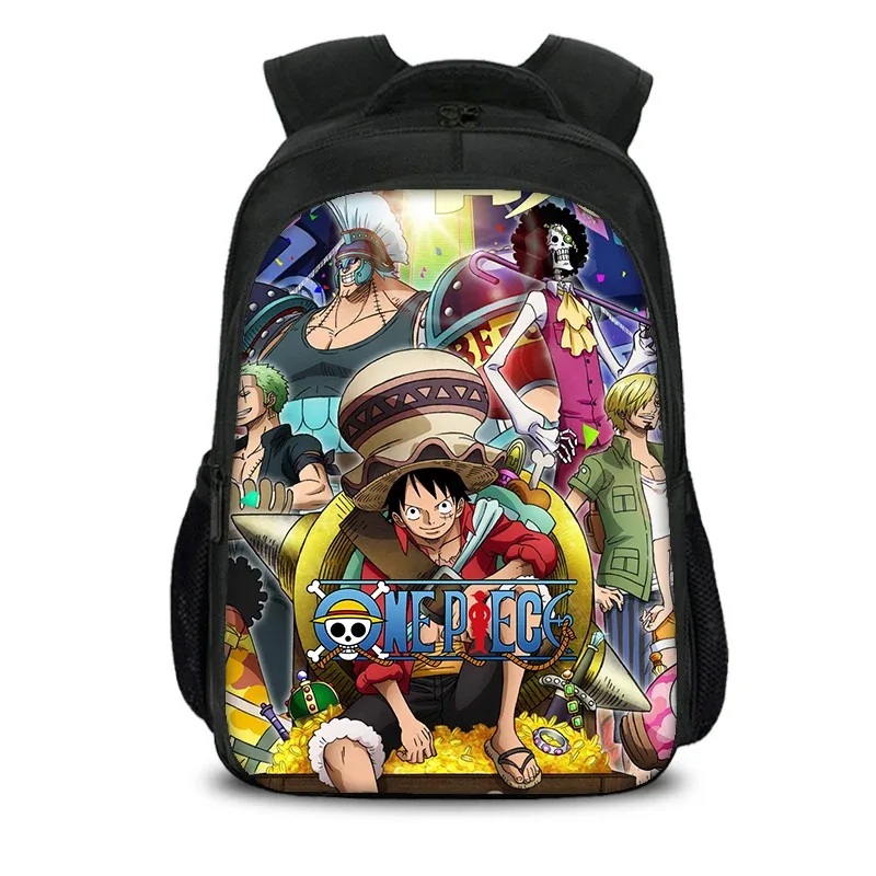 sac à dos double couche de grande capacité one piece monkey d. luffy, sacs d'école pour étudiants, sac à dos de voyage pour filles et garçons