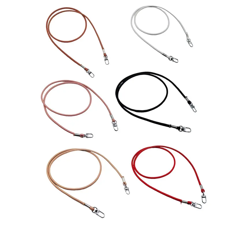 lot de 6 accessoires de remplacement pour sac à bandoulière et portefeuille en pu, sangle remplaçable simple et polyvalente en pu avec boucle carrée et corde ronde, accessoires pour sac à bandoulière simple ou croisé, ou cordon de téléphone.