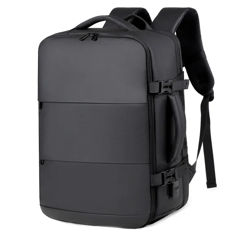 sac à dos extensible étanche pour voyage d'affaires pour hommes, sac à dos d'ordinateur de chargement usb de grande capacité, compartiment à chaussures de séparation sec et humide