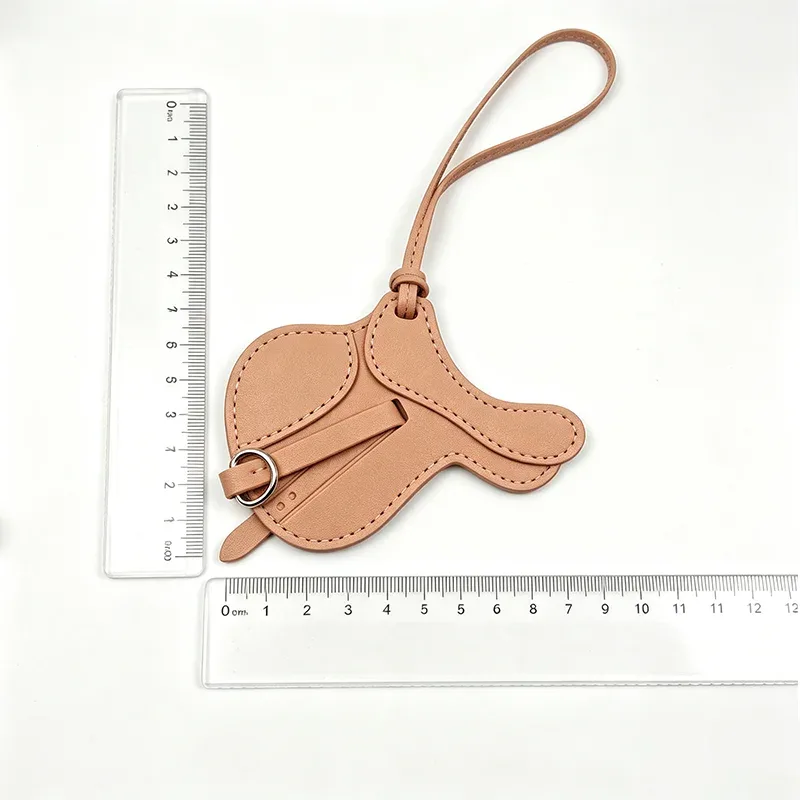 petit sacoche de selle en cuir pu, accessoire de mode haut de gamme, breloque porte-clés, pendentif en cuir
