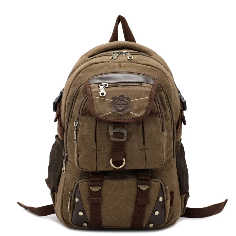 Nouveau sac à dos pour homme tendance, sac à dos en toile vintage, sac d'école, sacs de voyage pour homme, grande capacité, sac à dos pour ordinateur portable 14 pouces