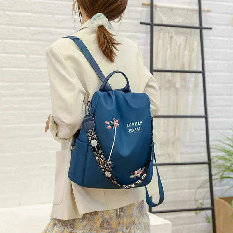 sac à dos oxford étanche pour femmes, sac à dos brodé de grande capacité, sacs de voyage, nouveau sac d'école pour étudiantes, sac à dos décontracté pour dames