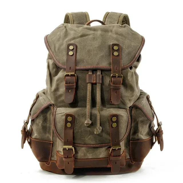 sacs à dos vintage en toile pour hommes, sacs à dos pour ordinateur portable, sacs à dos imperméables, grands sacs à dos de randonnée en toile cirée, sacs à dos de voyage vintage