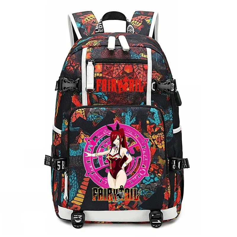 sac à dos d'école imprimé fairy tail anime, grande capacité, sac à livres pour adolescents et enfants, sac à dos de voyage décontracté