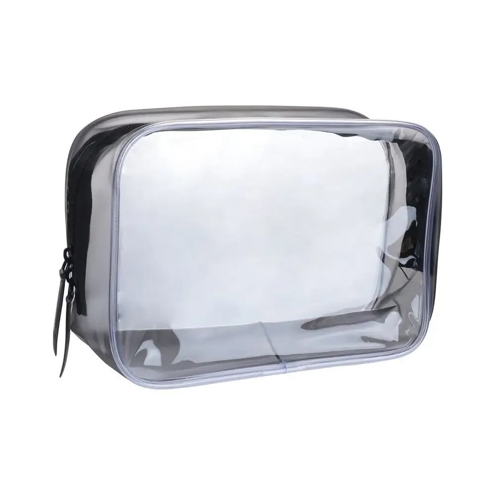 pochette de maquillage transparente imperméable à fermeture éclair pour la protection de l'environnement, trousse de toilette, sacs cosmétiques, pochette de rangement
