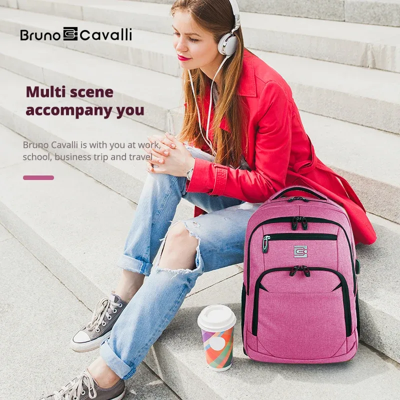 sac à dos pour ordinateur portable avec port de chargement usb, antivol, mince, durable, voyage d'affaires, sac d'école universitaire, femmes et hommes, 15.6 pouces, 17 pouces