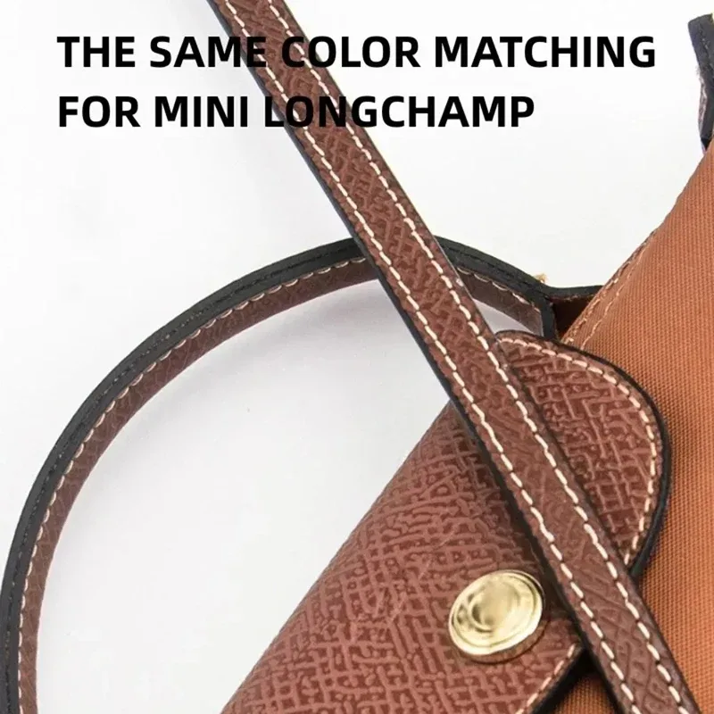1 ensemble de sangles de sac pour longchamp mini, ensemble de sangles d'épaule en cuir véritable sans poinçon, accessoires de sac à bandoulière de transformation