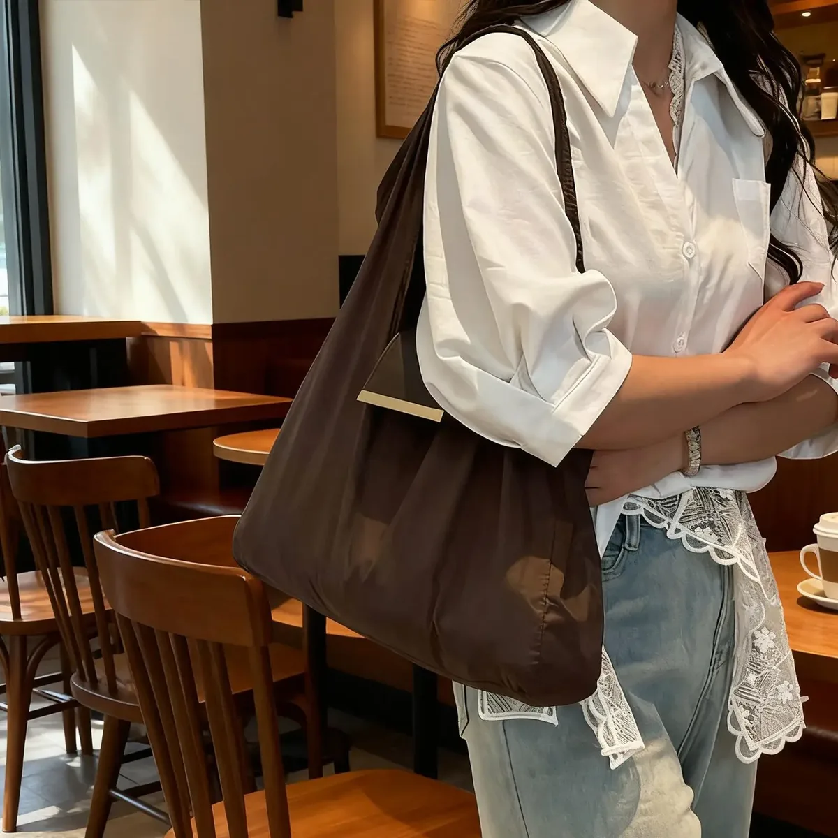 sac de courses pliable, sac fourre-tout réutilisable, mini sac extensible, léger, écologique, porte-clés, sac réutilisable de grande capacité