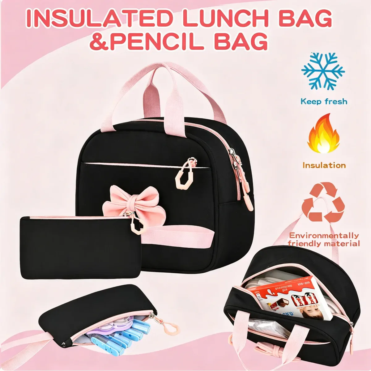 ensemble de sacs d'école pour enfants, grand sac à dos kawaii pour filles, sac à dos d'école primaire, sac à livres pour enfants, sac à dos de voyage étanche pour ordinateur portable