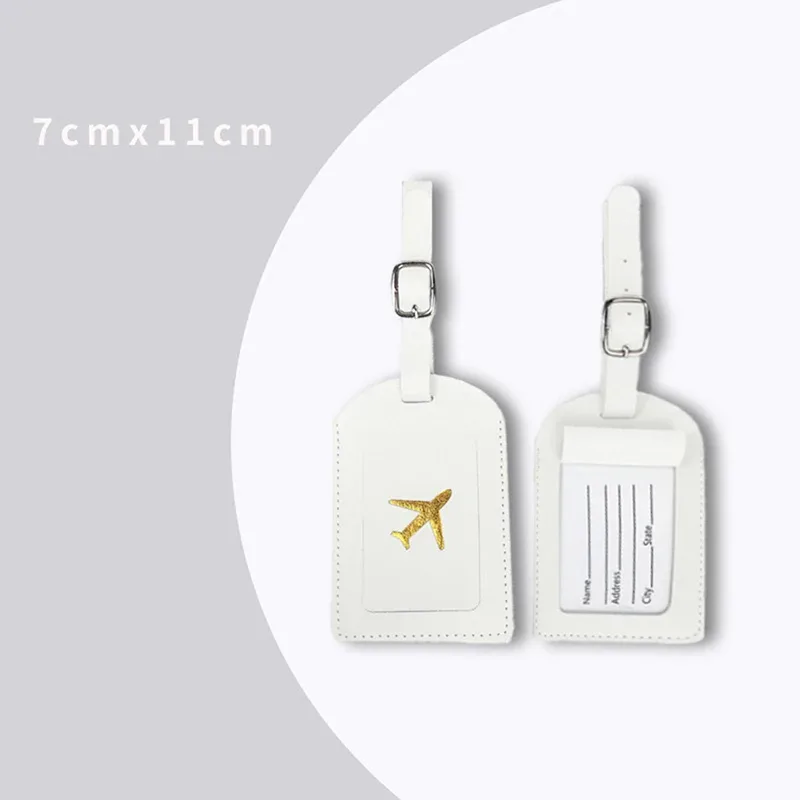 étiquette de bagage en cuir pu, 1 pièce, étiquettes d'identification de nom, étiquette d'identification de valise de voyage, étiquette de sac d'embarquement, accessoires de voyage