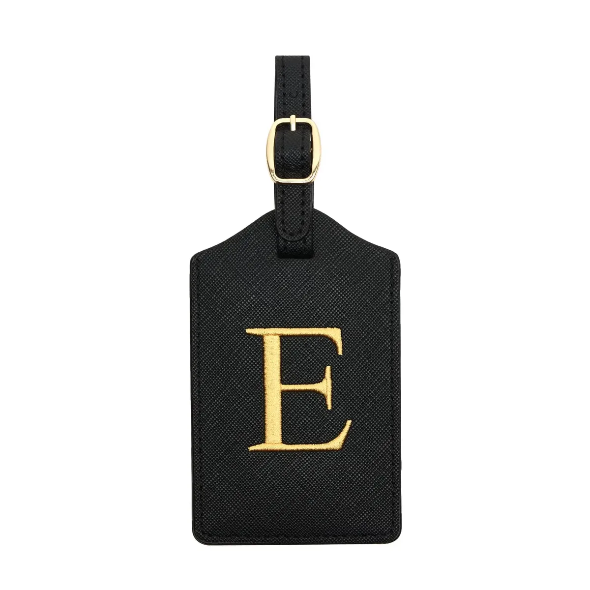 étiquette de bagage en cuir pu pour voyage-étiquette d'identification de valise durable avec couverture de confidentialité et fente pour carte nominative (a-z) liu
