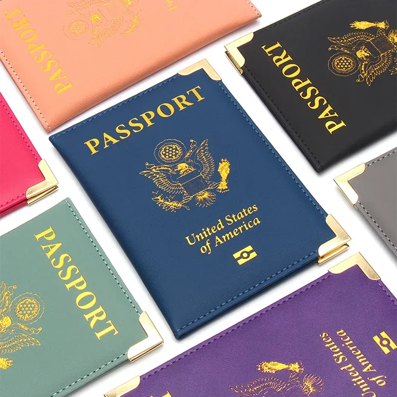 étui portefeuille passeport avec fentes pour cartes, organisateur de documents de voyage pour femmes et hommes