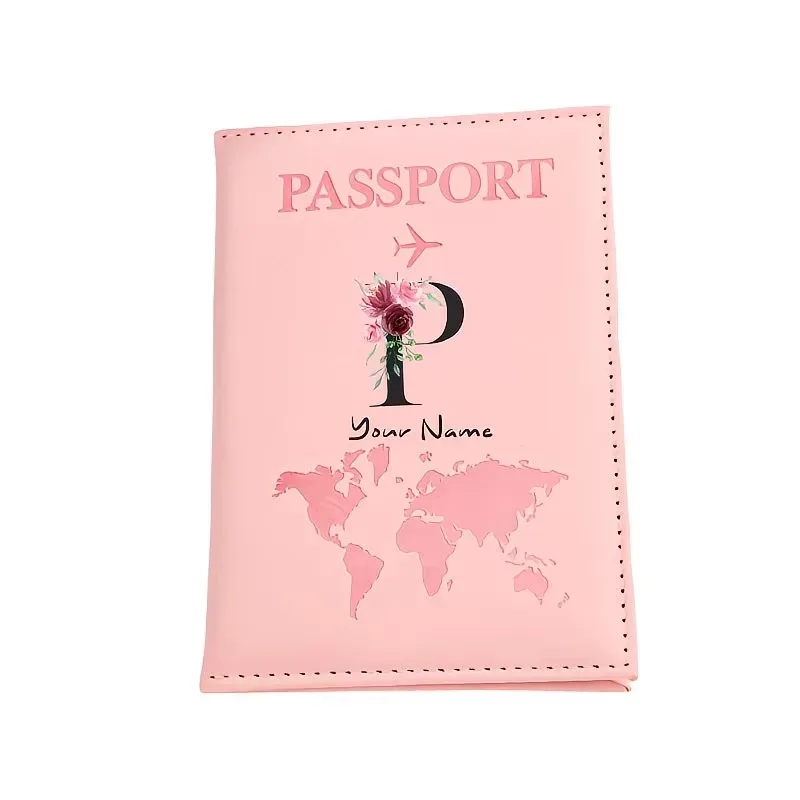 étui de passeport personnalisé, cadeau de voyage personnalisé avec nom/texte pour hommes, femmes, voyageurs - portefeuille porte-passeport léger et à fermeture ouverte