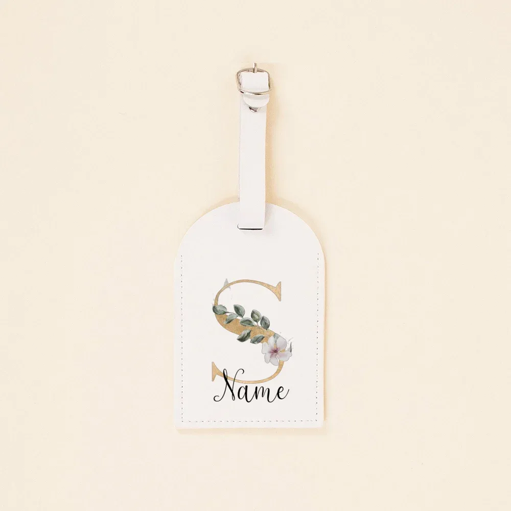étiquette de bagage en cuir pu personnalisée initiale avec nom étiquette d'identification de valise étiquettes de sac à bagages accessoire de voyage cadeaux de mariage
