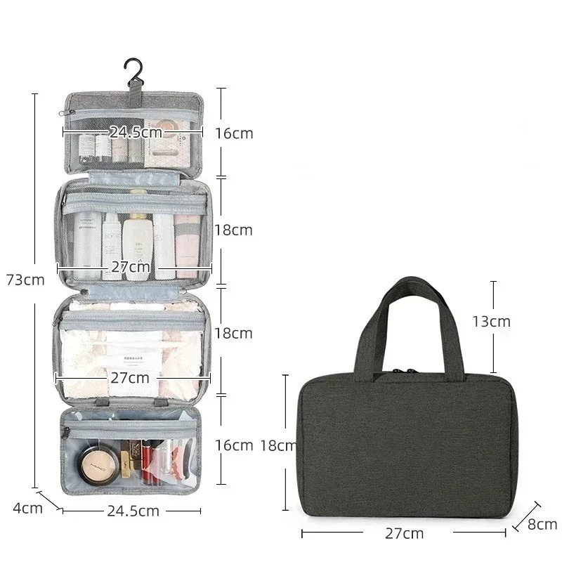 trousse de toilette pliable et étanche pour voyage, séparation sèche et humide, sac de rangement pour cosmétiques, sac à cosmétiques de grande capacité