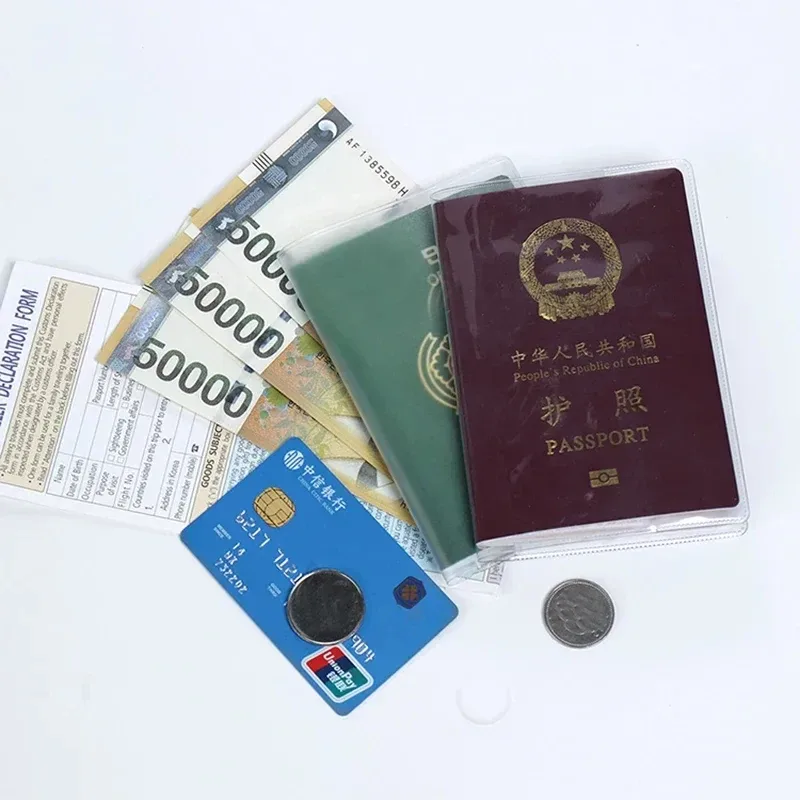 1-3pcs housse de protection pour passeport transparente givrée, étui pour documents imperméable en pvc