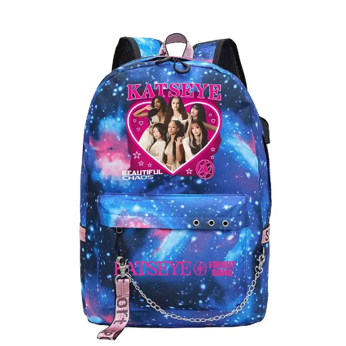 sac à dos harajuku imprimé kpop katseye tendance, sac d'école pour fille, sacoche pour ordinateur portable, sac de voyage pour femme et homme, sac à dos quotidien