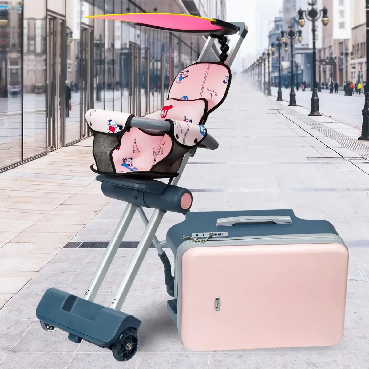voyager en style avec de grandes valises avec une conception de siège enfant et des roues spinner, un bagage roulant extensible de 20 pouces
