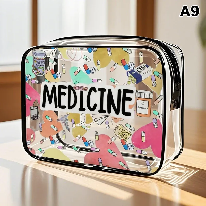 sac de voyage grande capacité pour médicaments et cosmétiques pour femmes, organisateur de rangement à fermeture éclair pour usage extérieur