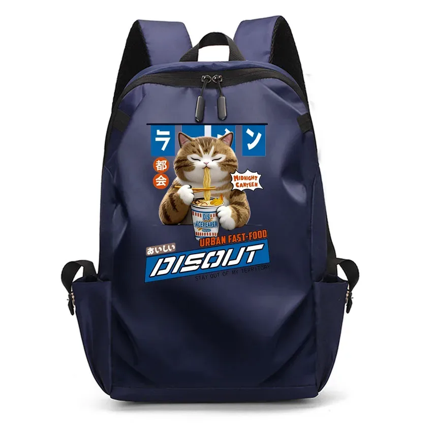 ordinateur portable usb sac à dos sac d'école drôle dessin animé ramen chat motif imprimé sac à dos sac à dos hommes femmes loisirs sac à dos