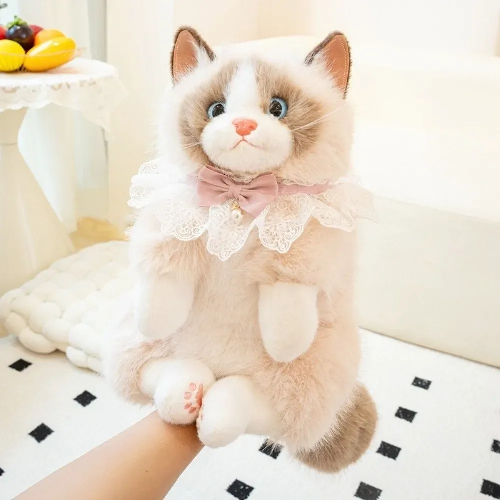 nouveau sac à dos chat réaliste de haute qualité, sac à dos chaton simulé, sac à dos scolaire doux et moelleux, sac à dos de jour mignon style dessin animé