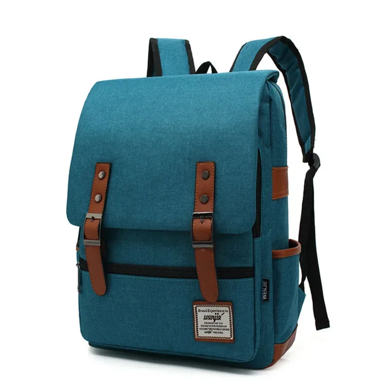 vintage 16 pouces sac à dos pour ordinateur portable femmes sacs en toile hommes toile voyage loisirs sacs à dos rétro sac décontracté sacs d'école pour adolescents
